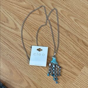 Cleo Silver Necklace with Parrot and blue accents